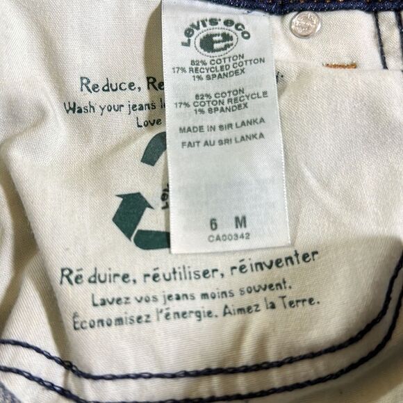 LEVI’S Women’s Contour Boot Eco Sustainable Denim Distressed Jeans Blue Size 6M - Picture 14 of 16